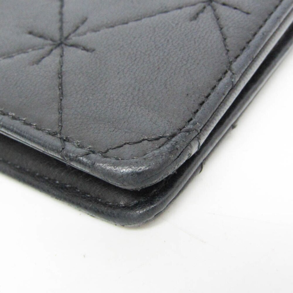 CHANEL Authentic Black Lambskin Leather Logo Wallet - Picture 8 of 16